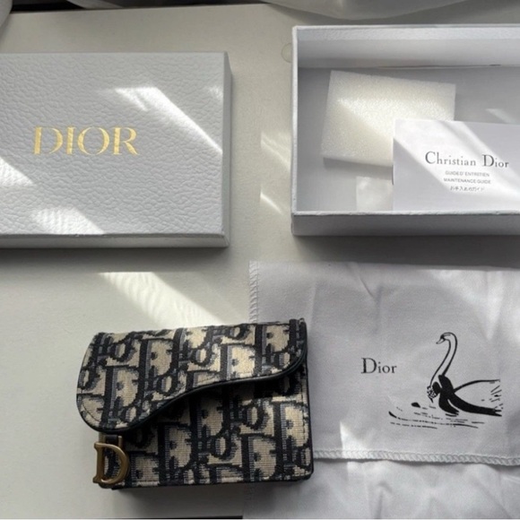 Dior Black and Cream Monogram Card Holder - Picture 1 of 3
